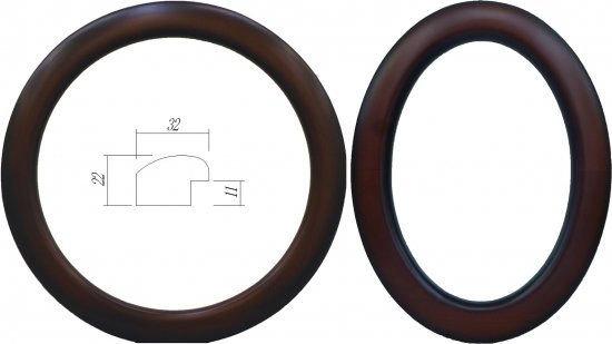 楕円形額縁 木製フレーム 5630 楕円210X150mmサイズ ブラウン
