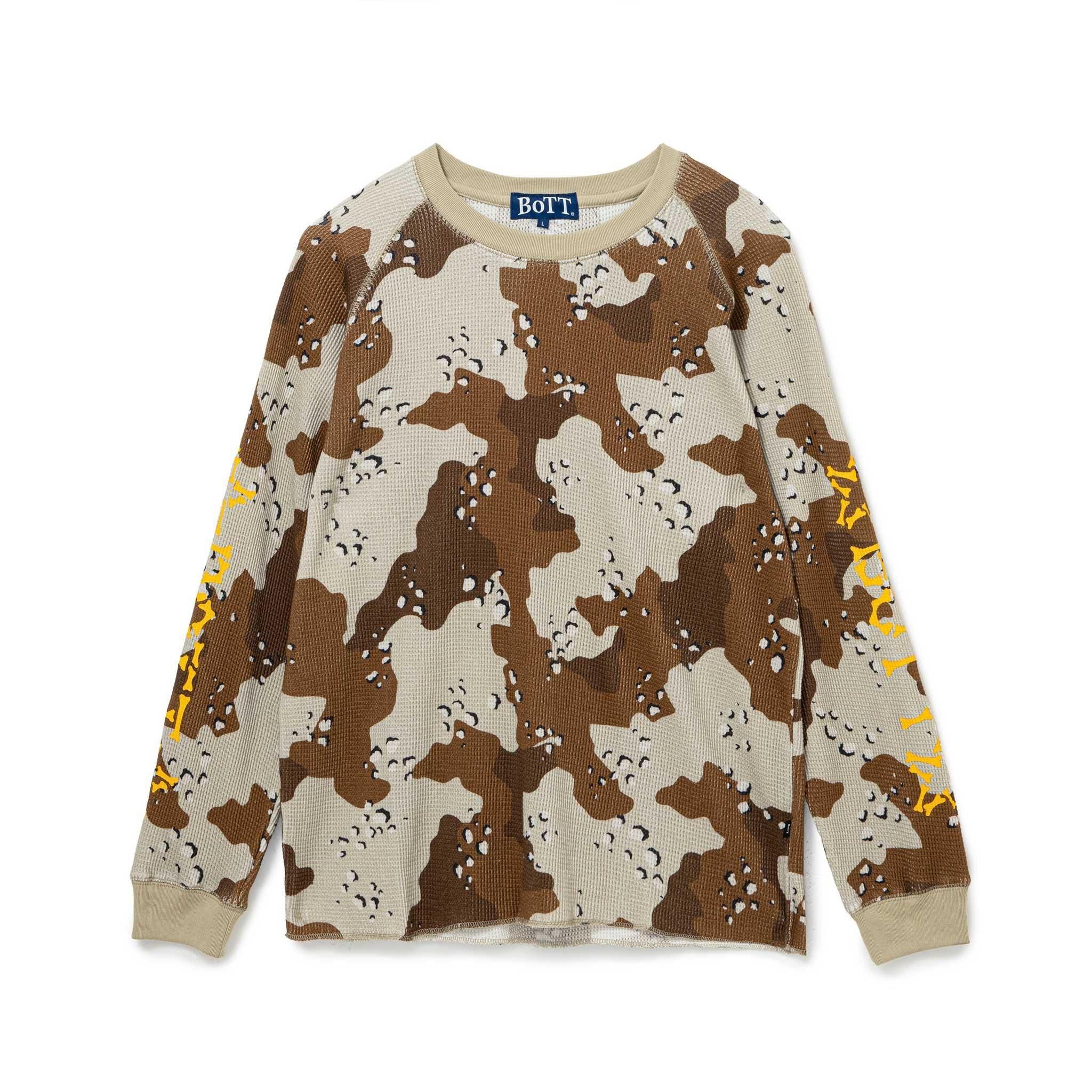 BoTT カモ柄　フットボールシャツ カモフラ クルーネック トップス / ID Camo Crew（ブラック