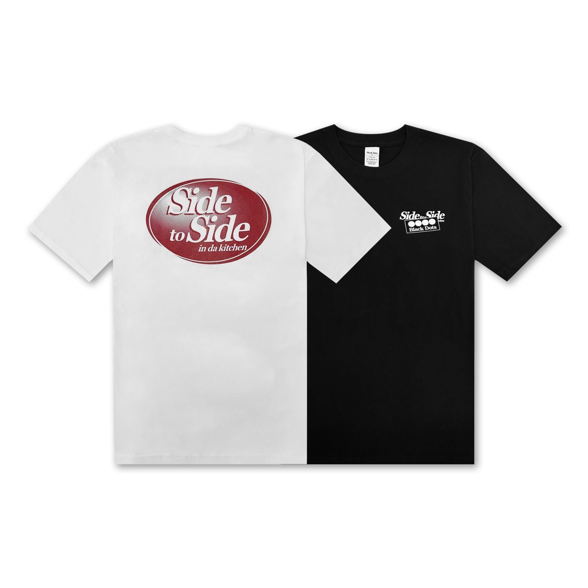 <img class='new_mark_img1' src='https://img.shop-pro.jp/img/new/icons5.gif' style='border:none;display:inline;margin:0px;padding:0px;width:auto;' />SIDE TO SIDE IN DA KITCHEN x Black Dots T-SHIRT