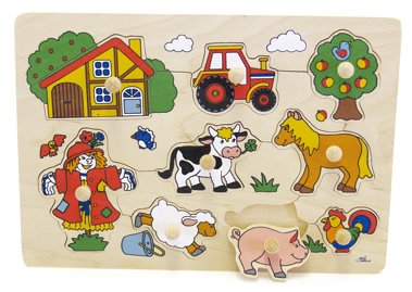 ペグパズル農場 GOKI（ドイツ） 木のおもちゃ - 木のおもちゃ