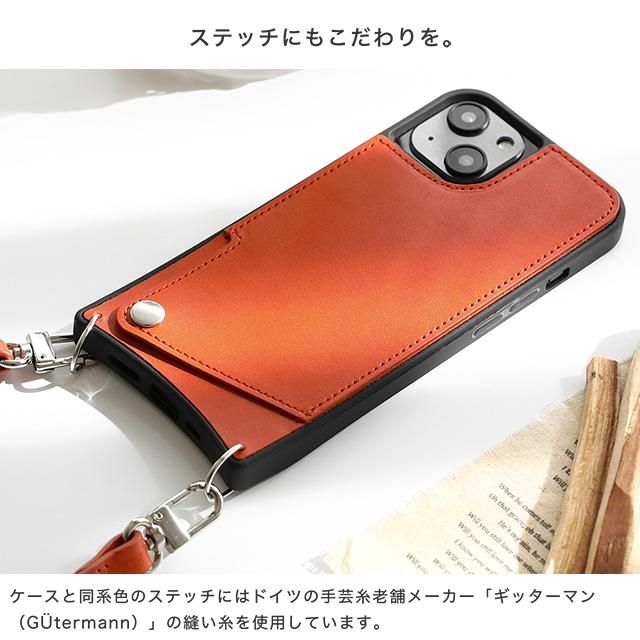 【未使用品】【Plog】牛革スマホケースショルダーストラップ付き　展示品使用