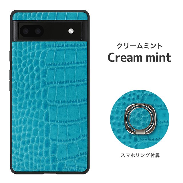 クロコダイルレザースマホリング付きハードケース - スマホカバーの 