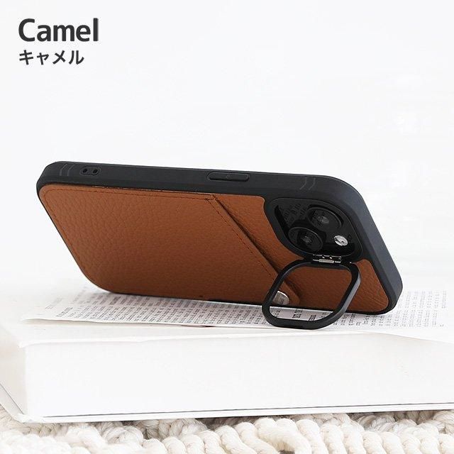 便利なスマホスタンド機能を搭載！MagSafe対応シュリンクレザーハード