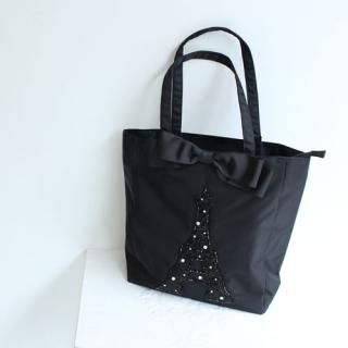 Lou Lou Collection<br>ルルコレクション<br>ブラックベース&エッフェル塔<br>トートバッグ 縦M