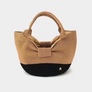 MAISON KEYS<br>メゾンキーズ<br>クロシェ編みバッグ<br>MUNN リボンバッグ<br>ゴールド・ブラックS