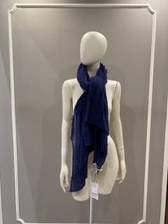 CroceCross<br>クローチェクロス<br>【育てるカシミア】ストール<br>ミッドブルー(ネイビー)