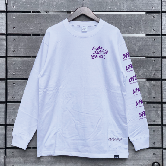 【LEFLAH】one by one long tee(WHT/PPL)