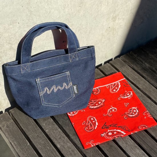 【LEFLAH】denim lunch mini tote bag & bandana set