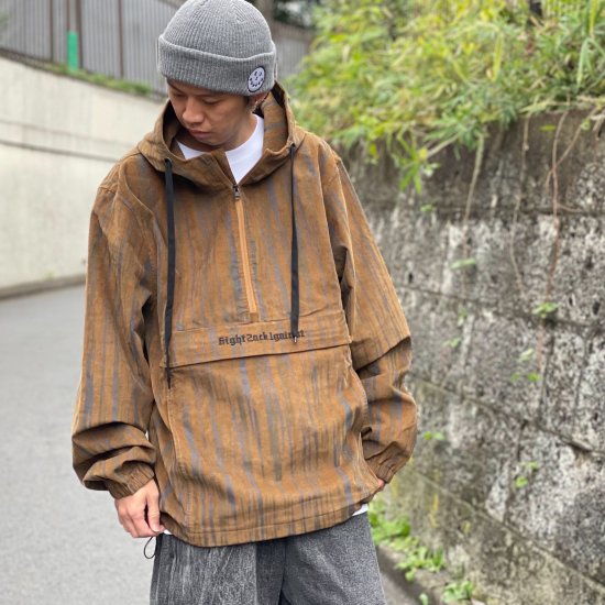 <img class='new_mark_img1' src='https://img.shop-pro.jp/img/new/icons1.gif' style='border:none;display:inline;margin:0px;padding:0px;width:auto;' />【LEFLAH】rough stripe cords anorak jacket(BRW)