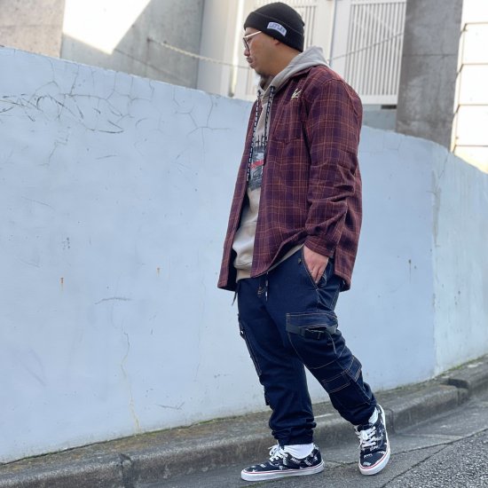 <img class='new_mark_img1' src='https://img.shop-pro.jp/img/new/icons1.gif' style='border:none;display:inline;margin:0px;padding:0px;width:auto;' />【LEFLAH】adjustable denim cargo pants(IND)