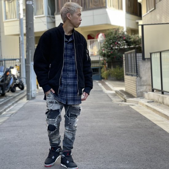 <img class='new_mark_img1' src='https://img.shop-pro.jp/img/new/icons1.gif' style='border:none;display:inline;margin:0px;padding:0px;width:auto;' />【LEFLAH】hard repair low crotch skinny denim(BLK)