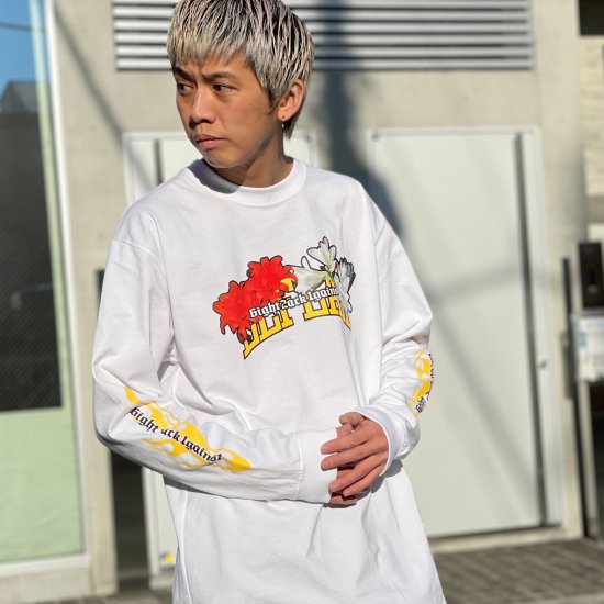 <img class='new_mark_img1' src='https://img.shop-pro.jp/img/new/icons1.gif' style='border:none;display:inline;margin:0px;padding:0px;width:auto;' />【LEFLAH】dark flower long tee(WHT)