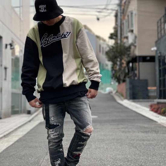 <img class='new_mark_img1' src='https://img.shop-pro.jp/img/new/icons1.gif' style='border:none;display:inline;margin:0px;padding:0px;width:auto;' />【LEFLAH】mlt. switched crewneck sweat (MLT)