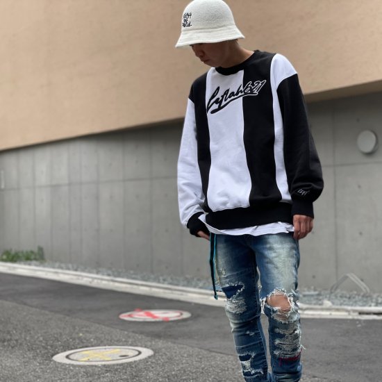 <img class='new_mark_img1' src='https://img.shop-pro.jp/img/new/icons1.gif' style='border:none;display:inline;margin:0px;padding:0px;width:auto;' />【LEFLAH】mlt. switched crewneck sweat (WHT)
