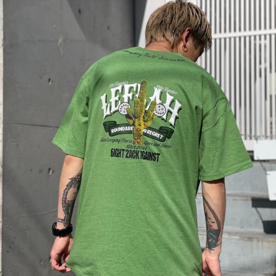 <img class='new_mark_img1' src='https://img.shop-pro.jp/img/new/icons1.gif' style='border:none;display:inline;margin:0px;padding:0px;width:auto;' />【LEFLAH】cactus logo tee (GRN)