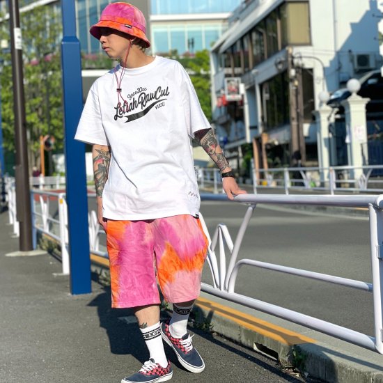<img class='new_mark_img1' src='https://img.shop-pro.jp/img/new/icons1.gif' style='border:none;display:inline;margin:0px;padding:0px;width:auto;' />【LEFLAH】tie-dye sweat short pants & hat set（ORG）