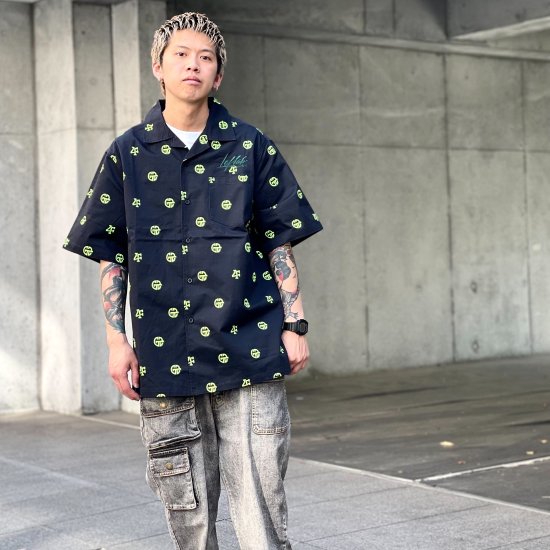 <img class='new_mark_img1' src='https://img.shop-pro.jp/img/new/icons1.gif' style='border:none;display:inline;margin:0px;padding:0px;width:auto;' />【LEFLAH】LF mono shirts (BLK×GRN)
