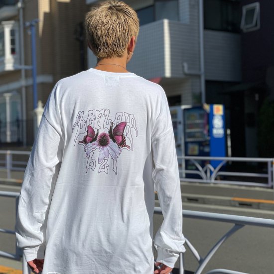 <img class='new_mark_img1' src='https://img.shop-pro.jp/img/new/icons1.gif' style='border:none;display:inline;margin:0px;padding:0px;width:auto;' />【LEFLAH】butterfly long tee (WHT)