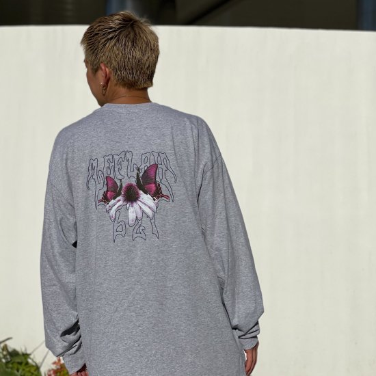 <img class='new_mark_img1' src='https://img.shop-pro.jp/img/new/icons1.gif' style='border:none;display:inline;margin:0px;padding:0px;width:auto;' />【LEFLAH】butterfly long tee (GRY)