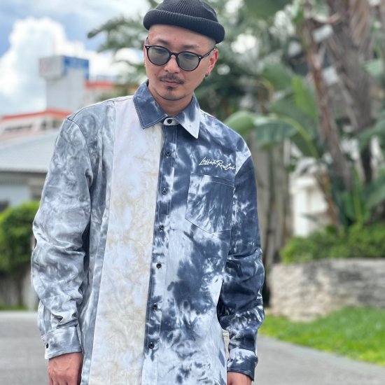 <img class='new_mark_img1' src='https://img.shop-pro.jp/img/new/icons1.gif' style='border:none;display:inline;margin:0px;padding:0px;width:auto;' />【LEFLAH】crazy switched tie-dye shirts（BLK）