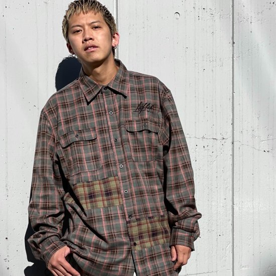 <img class='new_mark_img1' src='https://img.shop-pro.jp/img/new/icons1.gif' style='border:none;display:inline;margin:0px;padding:0px;width:auto;' />【LEFLAH】switched check shirts（GRY）