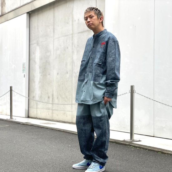 <img class='new_mark_img1' src='https://img.shop-pro.jp/img/new/icons1.gif' style='border:none;display:inline;margin:0px;padding:0px;width:auto;' />【LEFLAH】switched denim easy pants (NVY) 