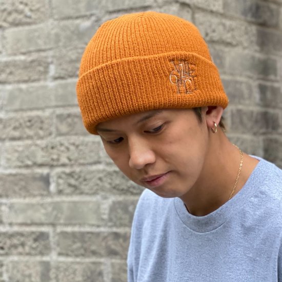 <img class='new_mark_img1' src='https://img.shop-pro.jp/img/new/icons1.gif' style='border:none;display:inline;margin:0px;padding:0px;width:auto;' />【LEFLAH】layered logo embro. knit cap (BRW)