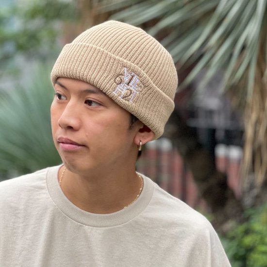 <img class='new_mark_img1' src='https://img.shop-pro.jp/img/new/icons1.gif' style='border:none;display:inline;margin:0px;padding:0px;width:auto;' />【LEFLAH】layered logo embro. knit cap (BEG)