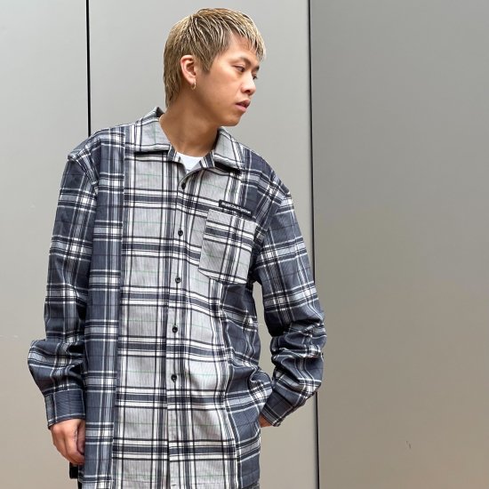 <img class='new_mark_img1' src='https://img.shop-pro.jp/img/new/icons1.gif' style='border:none;display:inline;margin:0px;padding:0px;width:auto;' />【LEFLAH】separated check cord. shirts（BLK）