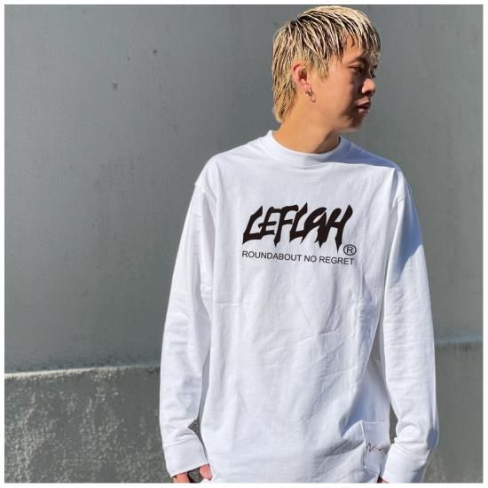 <img class='new_mark_img1' src='https://img.shop-pro.jp/img/new/icons1.gif' style='border:none;display:inline;margin:0px;padding:0px;width:auto;' />LEFLAHmain logo long tee (WHT)