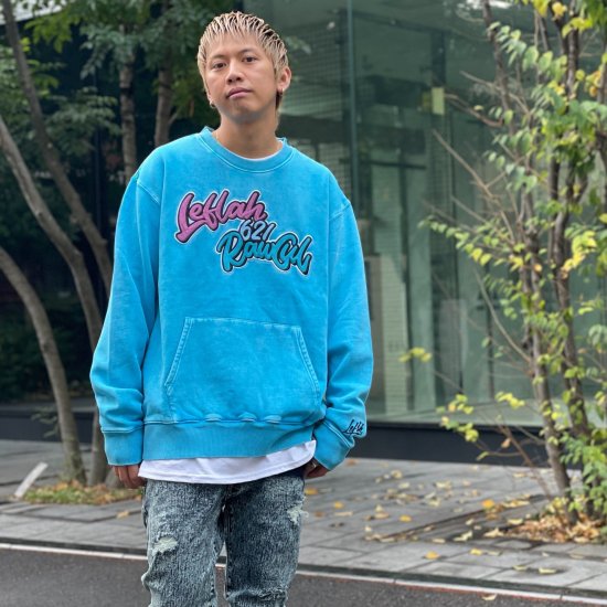 <img class='new_mark_img1' src='https://img.shop-pro.jp/img/new/icons1.gif' style='border:none;display:inline;margin:0px;padding:0px;width:auto;' />【LEFLAH】pigment dyed crewneck sweat (BLU) 