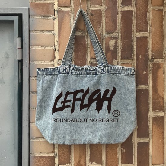 予約販売商品【LEFLAH】メインロゴデニムトートバッグ (C.BLU)《3月末