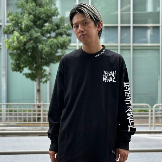 LEFLAH】G-SPRAYモックネックロングT (BLK) - LEFLAH official web shop