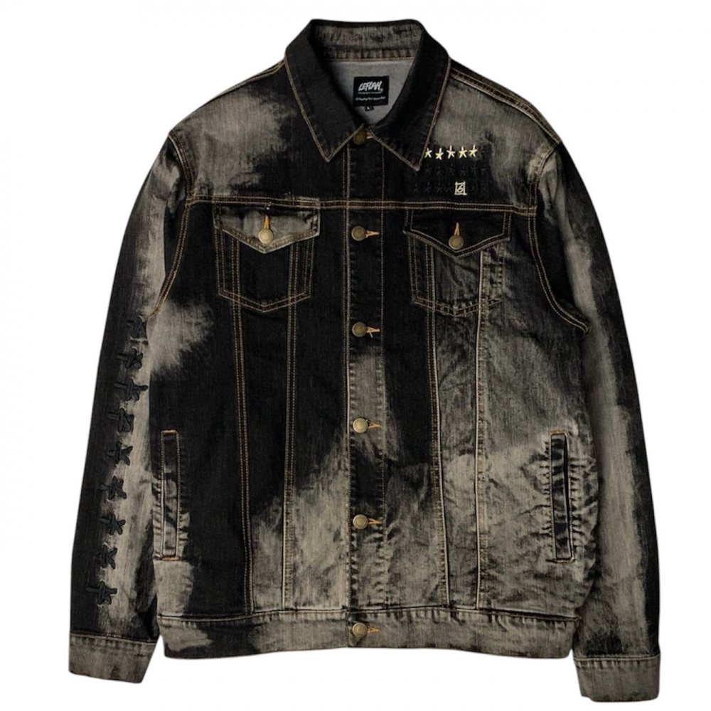 <img class='new_mark_img1' src='https://img.shop-pro.jp/img/new/icons1.gif' style='border:none;display:inline;margin:0px;padding:0px;width:auto;' />LEFLAHbleached denim jacket (BLK)