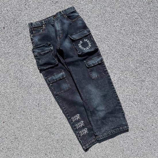 LEFLAH】 denim cargo pants (BLU) - LEFLAH official web shop