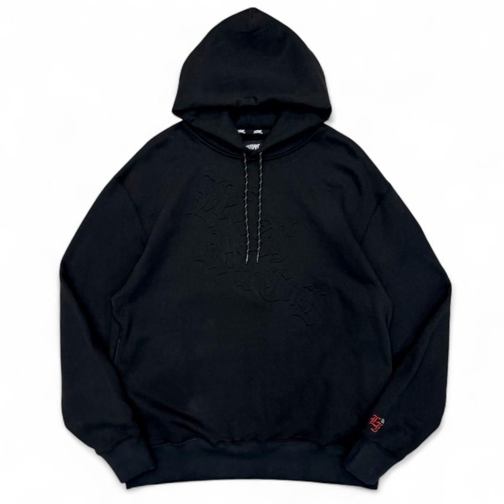 <img class='new_mark_img1' src='https://img.shop-pro.jp/img/new/icons1.gif' style='border:none;display:inline;margin:0px;padding:0px;width:auto;' />LEFLAH emboss sweat hoodie  (BLK)