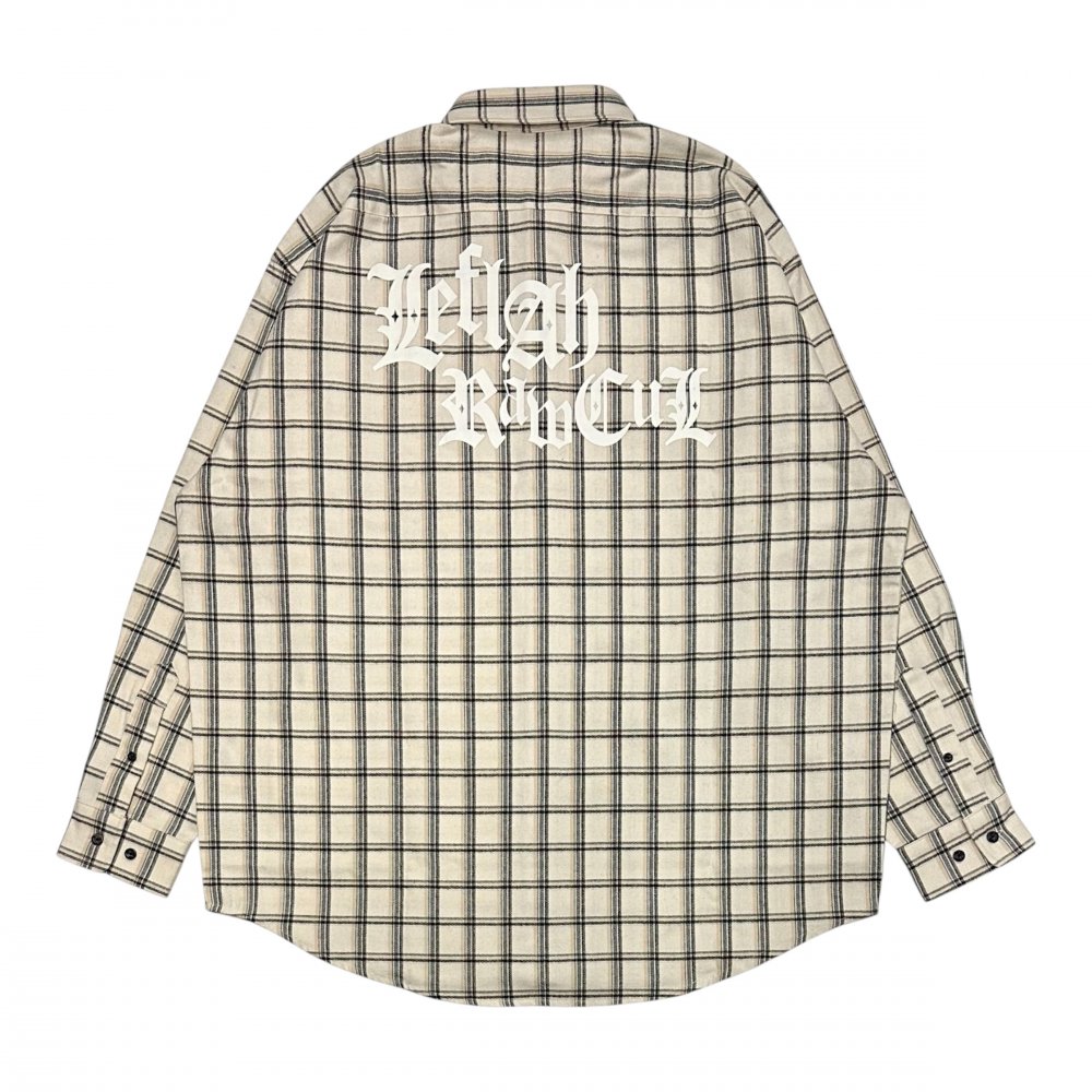 <img class='new_mark_img1' src='https://img.shop-pro.jp/img/new/icons1.gif' style='border:none;display:inline;margin:0px;padding:0px;width:auto;' />LEFLAHGOTHRAW heavy flannel shirt (WHT)