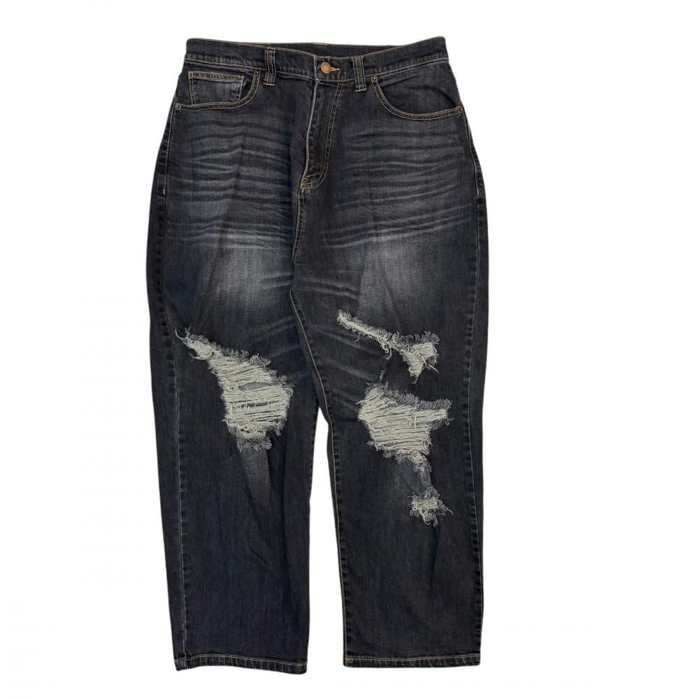 <img class='new_mark_img1' src='https://img.shop-pro.jp/img/new/icons1.gif' style='border:none;display:inline;margin:0px;padding:0px;width:auto;' />LEFLAH damage baggy denim (BLK)