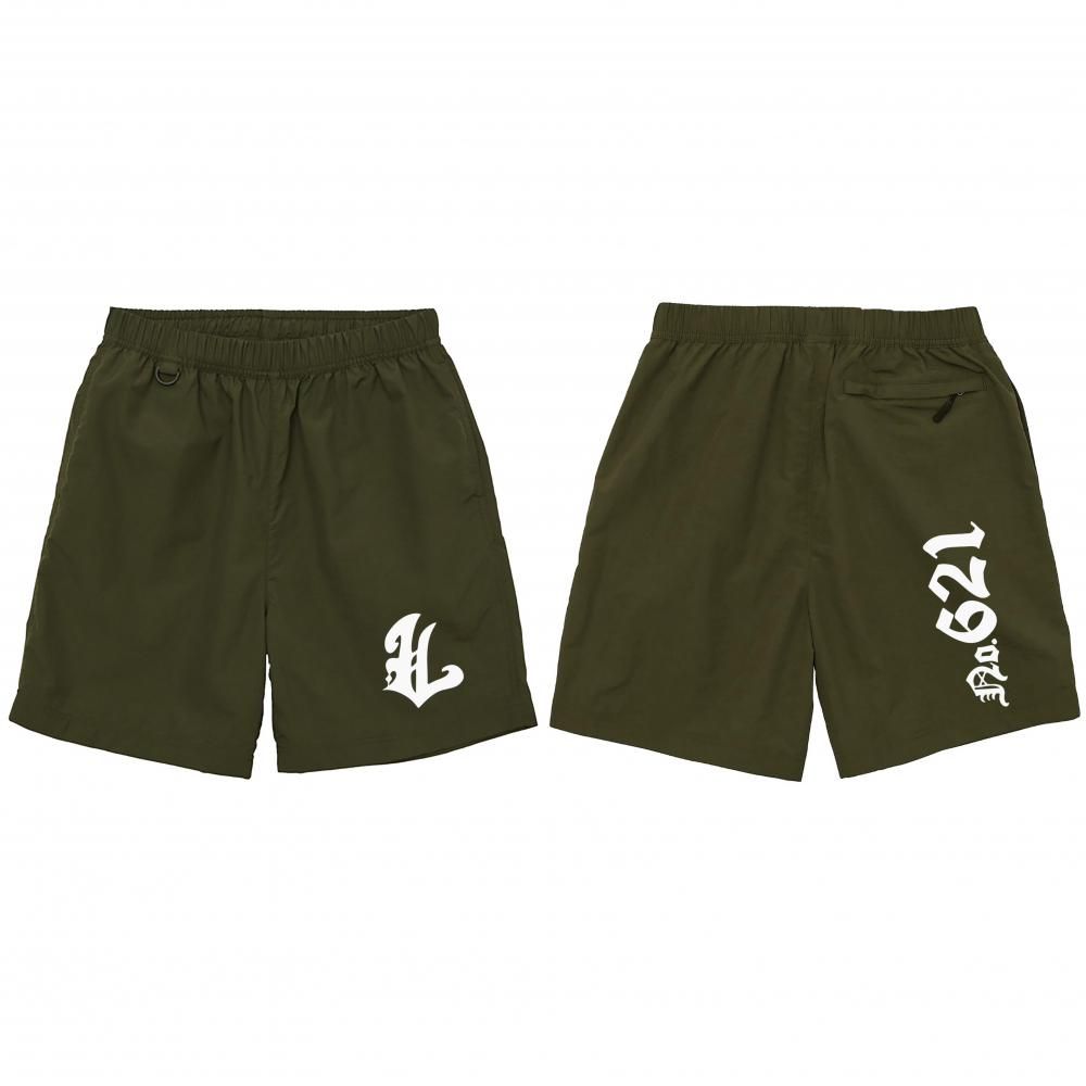 <img class='new_mark_img1' src='https://img.shop-pro.jp/img/new/icons2.gif' style='border:none;display:inline;margin:0px;padding:0px;width:auto;' />LEFLAH LOST LOGO NYLON SHORTS  (KHA) 620缡ȯ
