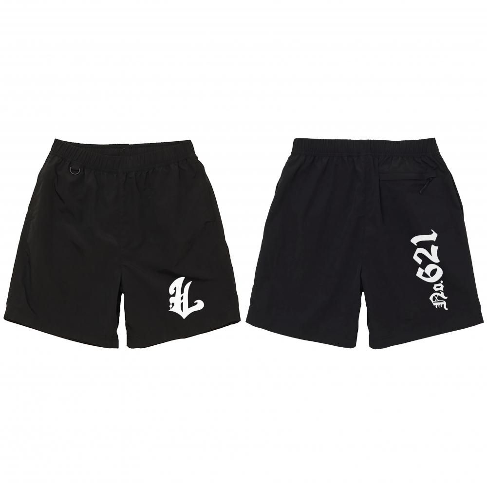 <img class='new_mark_img1' src='https://img.shop-pro.jp/img/new/icons2.gif' style='border:none;display:inline;margin:0px;padding:0px;width:auto;' />LEFLAH LOST LOGO NYLON SHORTS  (BLK) 620缡ȯ