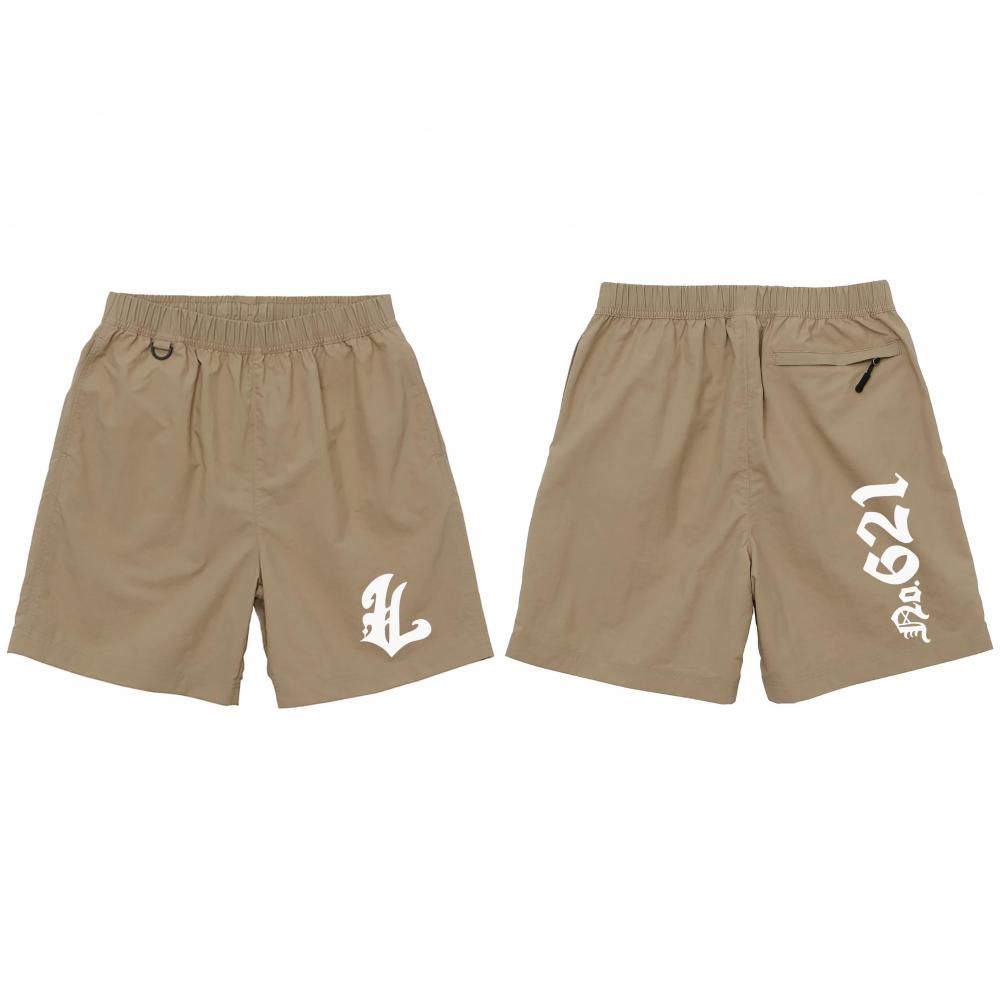 <img class='new_mark_img1' src='https://img.shop-pro.jp/img/new/icons2.gif' style='border:none;display:inline;margin:0px;padding:0px;width:auto;' />LEFLAH LOST LOGO NYLON SHORTS  (BEG)620缡ȯ