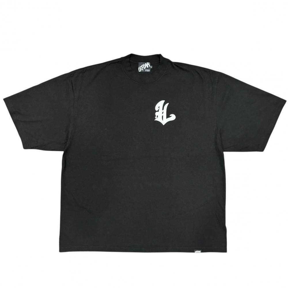 <img class='new_mark_img1' src='https://img.shop-pro.jp/img/new/icons1.gif' style='border:none;display:inline;margin:0px;padding:0px;width:auto;' />LEFLAHlost logo pigment tee (BLK)