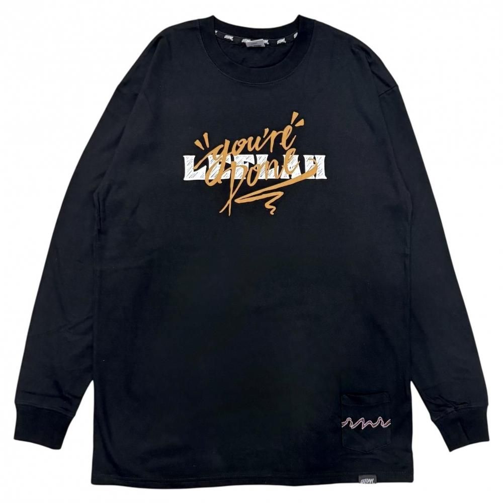 <img class='new_mark_img1' src='https://img.shop-pro.jp/img/new/icons1.gif' style='border:none;display:inline;margin:0px;padding:0px;width:auto;' />LEFLAH YOU'RE DONE long tee (BLK)