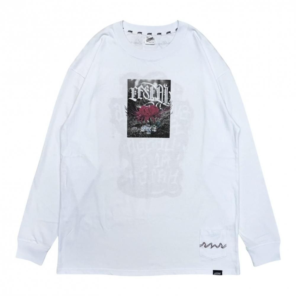 <img class='new_mark_img1' src='https://img.shop-pro.jp/img/new/icons1.gif' style='border:none;display:inline;margin:0px;padding:0px;width:auto;' />LEFLAH cluster amaryllis long tee (WHT)