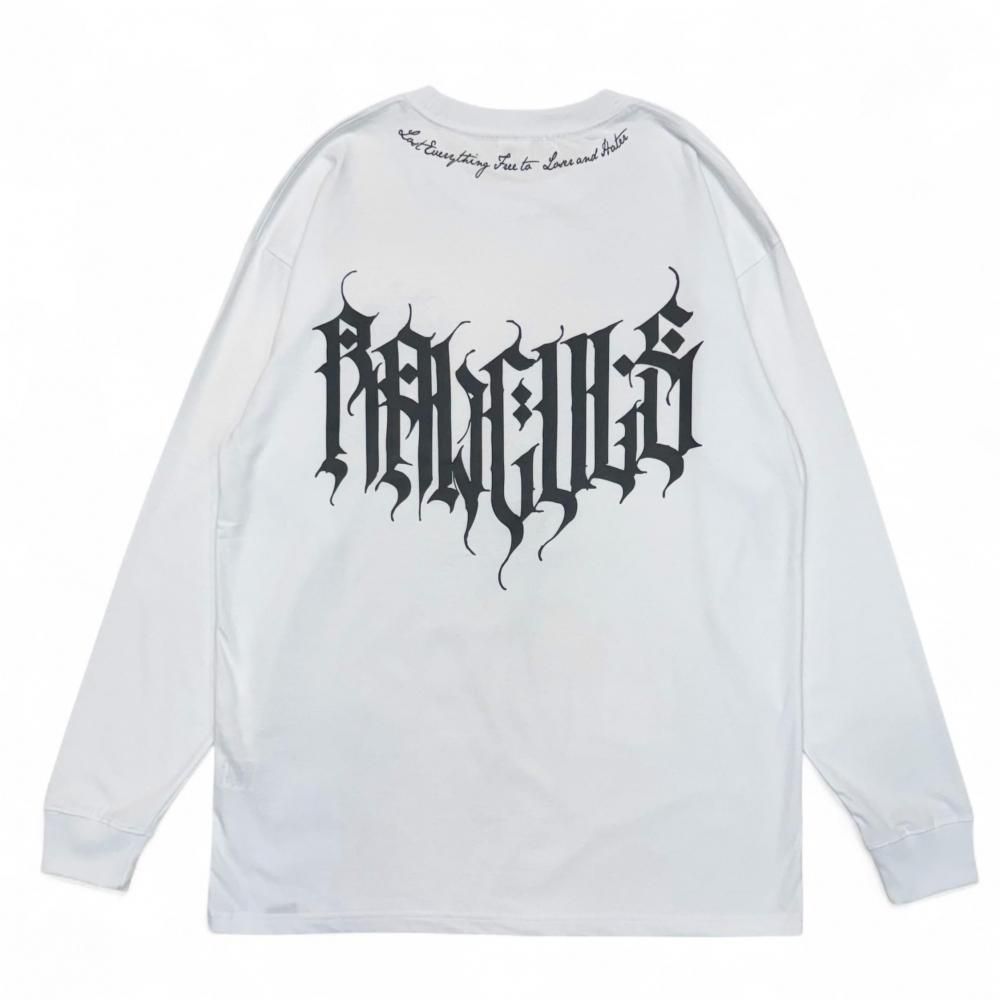 <img class='new_mark_img1' src='https://img.shop-pro.jp/img/new/icons1.gif' style='border:none;display:inline;margin:0px;padding:0px;width:auto;' />LEFLAH BLACK LETTER long tee (WHT)