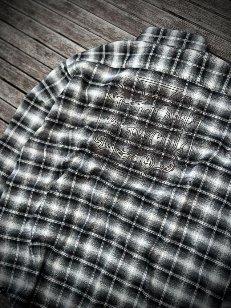 <img class='new_mark_img1' src='https://img.shop-pro.jp/img/new/icons1.gif' style='border:none;display:inline;margin:0px;padding:0px;width:auto;' />LEFLAHcross stitch ombre check shirt (BLK)117缡ȯͽ