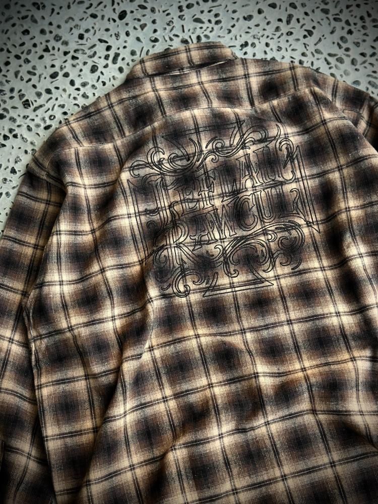 <img class='new_mark_img1' src='https://img.shop-pro.jp/img/new/icons1.gif' style='border:none;display:inline;margin:0px;padding:0px;width:auto;' />LEFLAHcross stitch ombre check shirt (BRW)117缡ȯͽ