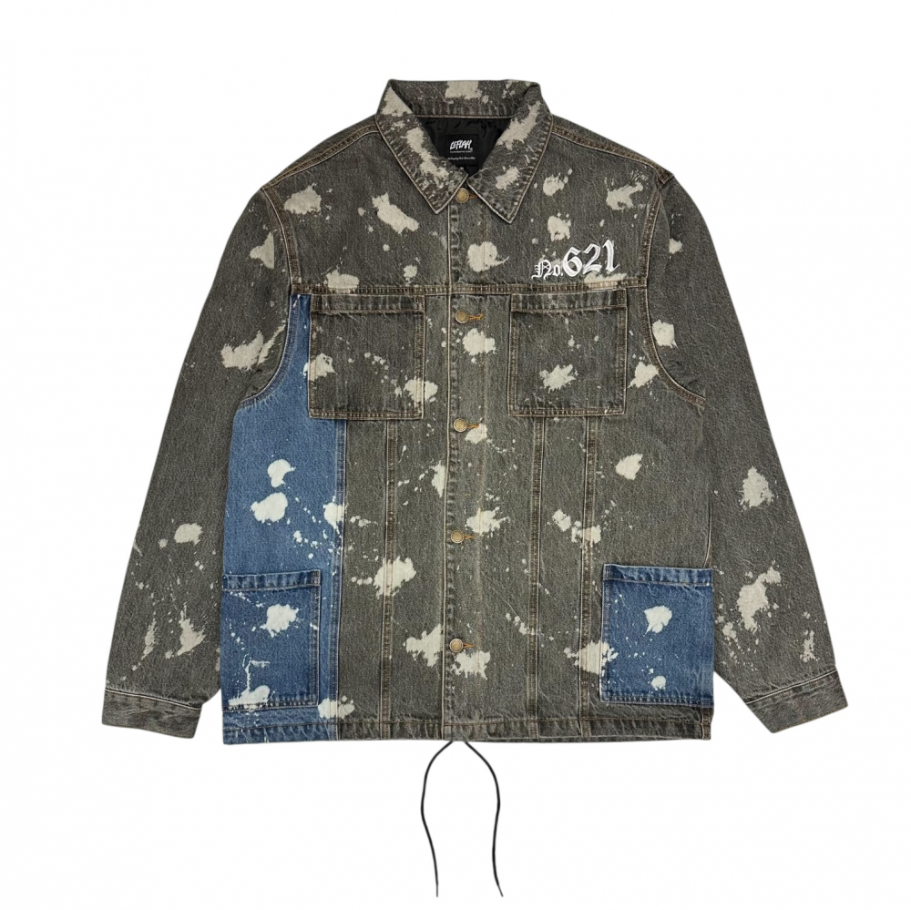 <img class='new_mark_img1' src='https://img.shop-pro.jp/img/new/icons1.gif' style='border:none;display:inline;margin:0px;padding:0px;width:auto;' />LEFLAHbleached denim panel jacket (BLK)