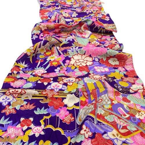御所車に薬玉 | 正絹綸子 - 紗々美〜古布・ちりめん・和ぎれ細工〜