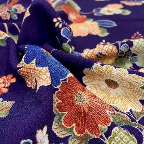 四季の花文様 | 正絹ちりめん - 紗々美〜古布・ちりめん・和ぎれ細工〜